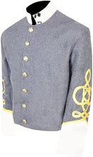 Cargar imagen en el visor de la galería, Civil War CS Officer&#39;s Grey with Off White 4 Braid Single Breast Shell Jacket