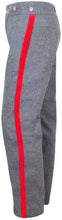 Afbeelding in Gallery-weergave laden, Civil War CS Sky Grey Trouser with 1.5 inch Yellow/Red/Black/Navy Rank Stripe-Civil War Trouser