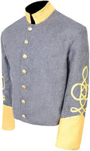 Cargar imagen en el visor de la galería, Civil War Confederate Cavalry 3 Braids Single Breast Shell Jacket