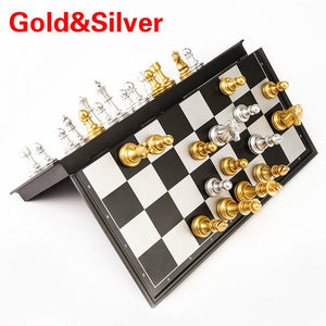 Medieval Chess Set With Chessboard Gold Silver Chess Pieces Magnetic Board Chess Figure Sets