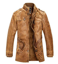 Cargar imagen en el visor de la galería, Duolino Classic Leather Jacket-Men&#39;s PU Leather Jacket-biker Lightweight Leather jacket