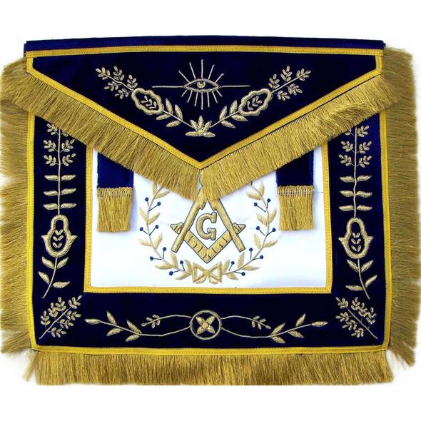 Masonic Master Mason Apron Bullion Hand Embroidered Vine Work | Regalia Lodge