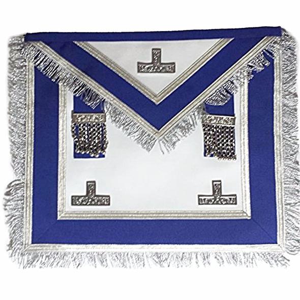 Centennial/Canadian MM/PM Worshipful Royal Blue Apron Silver Fringe | Regalia Lodge