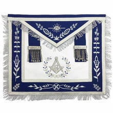 Charger l&#39;image dans la galerie, Masonic Blue Lodge Master Mason Silver Machine Embroidery Freemasons Apron | Regalia Lodge