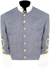 Afbeelding in Gallery-weergave laden, Civil War CS Officer&#39;s Grey with Off White 4 Braid Single Breast Shell Jacket