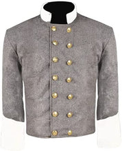 Cargar imagen en el visor de la galería, Civil War CS Officer&#39;s Grey with Off White Plain Double Breast Shell Jacket 