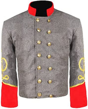 Load image into Gallery viewer, Civil War CSA Major Artillery 3 Row Braids Double Breast Wool Shell Jacket Civil War Confederate Cavalry General 4 braid Shell Jacket Civil War CSA Lt&#39;s Infantry 1 Braid Double Breast Wool Shell jacket Civil War CS Officer&#39;s Militia Single Breast Shell Jacket Civil War CS Officer&#39;s Grey with Black 3 Braid Double Breast Shell Jacket   Civil War union Soldiers wool sack coat Navy blue US military War jackets Wool jacket Cavalry Shell Jacket Shell Jacket military Jacket Confederate jackets Confederate coat&quot;