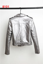 Cargar imagen en el visor de la galería, Punk style leather motorcycle leather-mens biker leather jacket-PU Leather jacket for mens