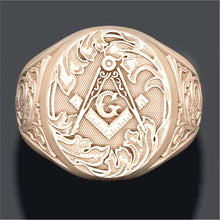 Cargar imagen en el visor de la galería, Men&#39;s Stainless Steel Masonic Ring Retro Punk