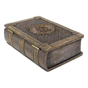 Masonic Symbol Freemasonry Square and Compasses Hinged Book Box 5.75"L-Masonic Book Box for Masons