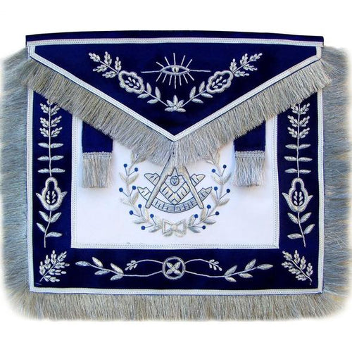 Masonic Blue Past Master Apron Bullion Hand Embroidered Vine Work | Regalia Lodge