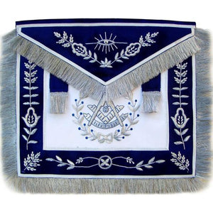 Masonic Blue Past Master Apron Bullion Hand Embroidered Vine Work | Regalia Lodge