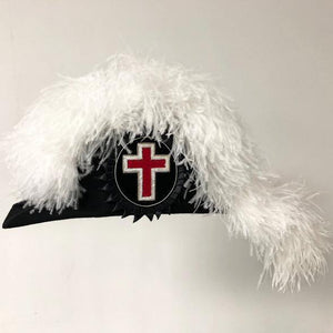 Knights Templar Line Officer Sir Knight Chapeau - DELUXE Fur Felt - Flat Body | Regalia Lodge