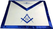 Load image into Gallery viewer, Blue Satin Master Mason Apron Square Compass &amp; G | Regalia Lodge