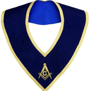 Masonic Master Mason Collar Gold on Blue Velvet Hand Embroidered | Regalia Lodge