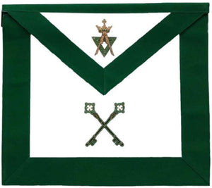 Allied Masonic Degree AMD Hand Embroidered Officer Apron - Treasurer | Regalia Lodge