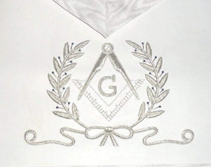 Hand Embroidered Masonic Master Mason Apron White | Regalia Lodge