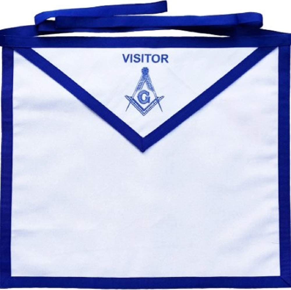 Masonic Blue Lodge White Cotton Duck Cloth Visitor Apron Printed | Regalia Lodge