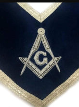 Carica l&#39;immagine nel visualizzatore di Gallery, Masonic Master Mason Collar Blue Velvet Hand Embroidered | Regalia Lodge