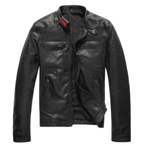 Leather  jacket men's short leather jacket-Leather jacket for mens