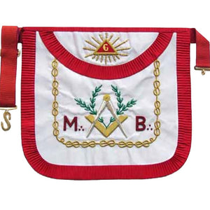 Masonic Scottish Rite AASR "M+B" Round Hand Embroidered Apron | Regalia Lodge