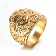 画像をギャラリービューアに読み込む, Men&#39;s Ring Vintage Masonic Titanium Steel Ring