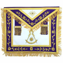 Charger l&#39;image dans la galerie, Masonic Blue Lodge Past Master Gold Machine Embroidery Freemason Purple Apron | Regalia Lodge