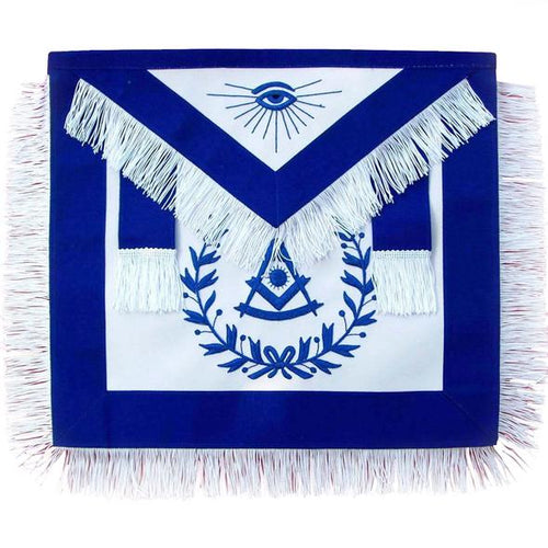 Masonic Past Master Blue With Wreath and Fringe Apron | Regalia Lodge