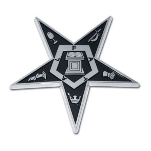 Eastern Star Chrome Emblem-Auto Emblems & Stickers - Dean Masonic Supply