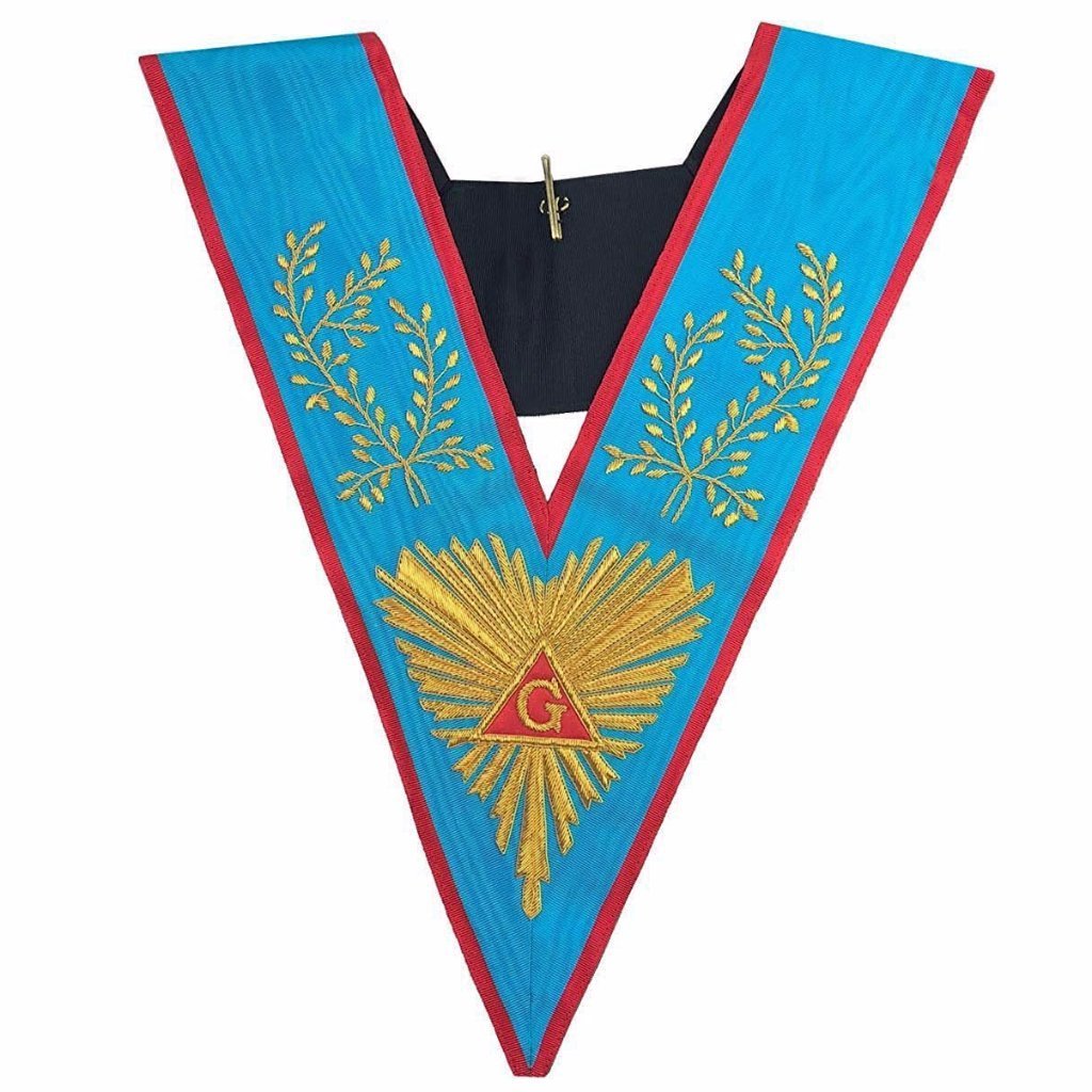 Masonic Officer's collar Memphis Misraim Worshipful Past Master Hand Emroidered | Regalia Lodge