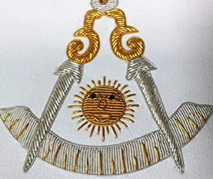Masonic Past Master Apron Gold and Silver Hand Embroidery Apron | Regalia Lodge