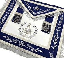 Load image into Gallery viewer, Masonic Blue Lodge Master Mason Silver Machine Embroidery Freemasons Apron | Regalia Lodge