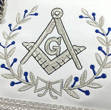 Load image into Gallery viewer, Masonic Blue Lodge Master Mason Silver Machine Embroidery Freemasons Apron | Regalia Lodge