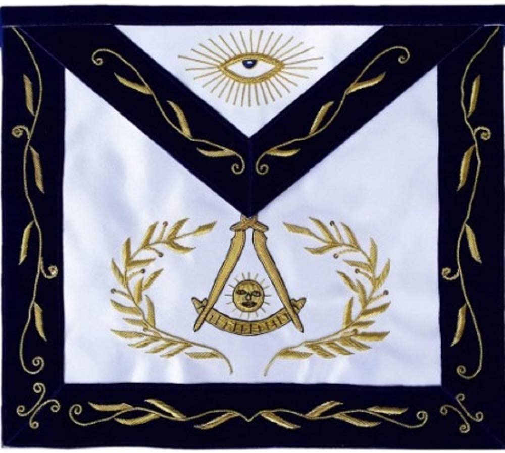 Masonic Blue Lodge Past Master Apron Bullion Hand Embroidered | Regalia Lodge
