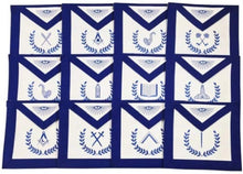 Load image into Gallery viewer, Masonic Blue Lodge Officers Machine Embroidered Apron - Set of 12 | Regalia Lodge