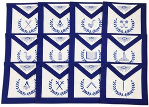 Masonic Blue Lodge Officers Machine Embroidered Apron - Set of 12 | Regalia Lodge