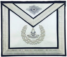 Load image into Gallery viewer, Masonic Past Master Silver Hand Embroidered Freemasons Apron | Regalia Lodge