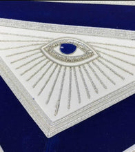 Load image into Gallery viewer, MASTER MASON Silver Embroidered Apron square compass with G Purple | Regalia Lodge