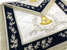 Charger l&#39;image dans la galerie, Masonic Past Master Apron Blue Hand Embroidered Silver Bullion | Regalia Lodge