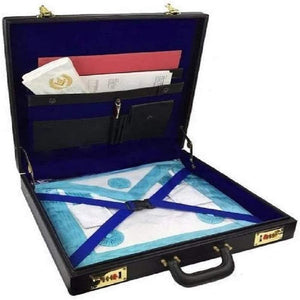 Masonic Regalia MM/WM and Provincial Apron Briefcase with Yellow Square Compass and G | Regalia Lodge