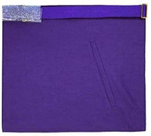 Cargar imagen en el visor de la galería, Masonic Past Master Hand Embroidered Apron Gold Embroidery Purple Velvet | Regalia Lodge