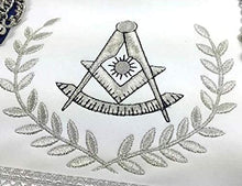 画像をギャラリービューアに読み込む, Masonic Blue Lodge Past Master Silver Machine Embroidery Freemasons Apron | Regalia Lodge