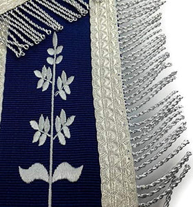 Masonic Blue Lodge Past Master Silver Machine Embroidery Freemasons Apron | Regalia Lodge