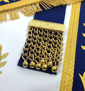 Masonic Blue Lodge Master Mason Gold Machine Embroidery Apron | Regalia Lodge