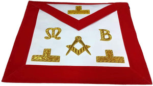 Masonic Hand Embroidered Bullion & Wire Made Master Mason Red Apron | Regalia Lodge