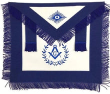 Charger l&#39;image dans la galerie, Masonic Blue Lodge Master Mason Apron Machine Embroidery with Fringe Navy | Regalia Lodge