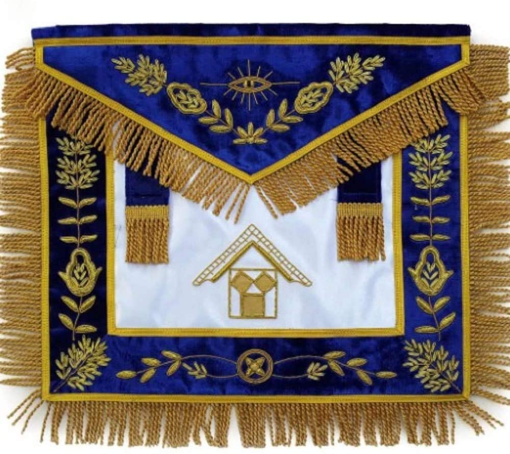Masonic Past Master Apron Blue Bullion Hand Embroidered | Regalia Lodge