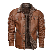 Charger l&#39;image dans la galerie, leather jacket for mens-Casual Leather jacket for mens-biker Lightweight Leather jacket