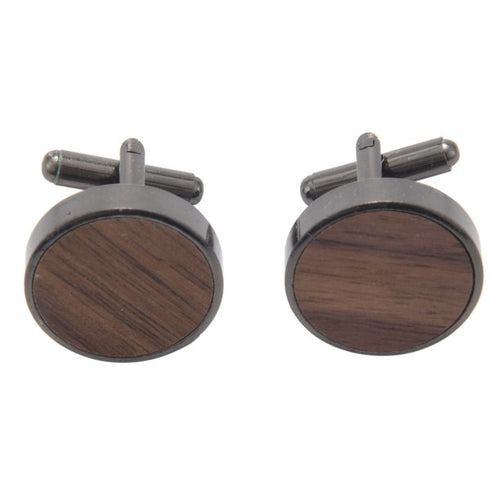 New Wooden Cufflinks-Shirt Cufflinks Men'S Casual Wooden Gift Box Black Walnut