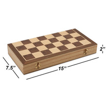 Charger l&#39;image dans la galerie, 15&quot; Magnetic Folding Wooden Chess Board Game Set | Regalia Lodge